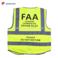 100% Polyester Fluorescent Yellow Drone Safety Reflective Vest Waistcoat with "Commercial Drone Pilot Please Do Not Disturb"